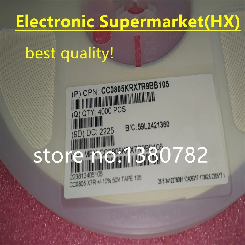 Free Shipping 4000pcs/lots Chip capacitance 105K 0805 1UF 105 50V 10% X7R CC0805KKX7R9BB105 NEW In stock!