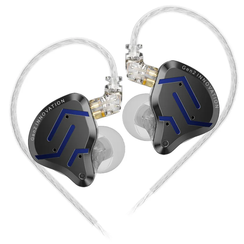 KZ ZSN Pro 2 Hybrid Drive 1BA+1DD In Ear Metal Earphones Bass Earbud Sport Music Game Headset with 2 Pin Detachable Cable