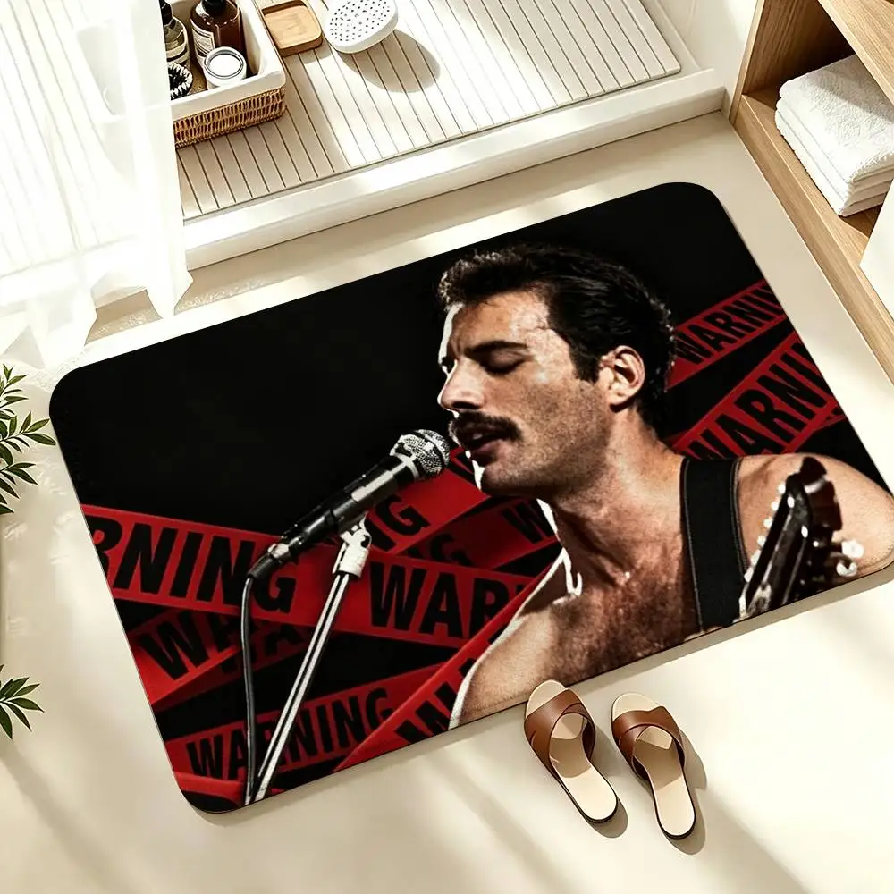 F-Freddie Mercury Bohemian ROCK  Soft Absorbent Decorative Floor Mat for Bathroom Entryway Living Room