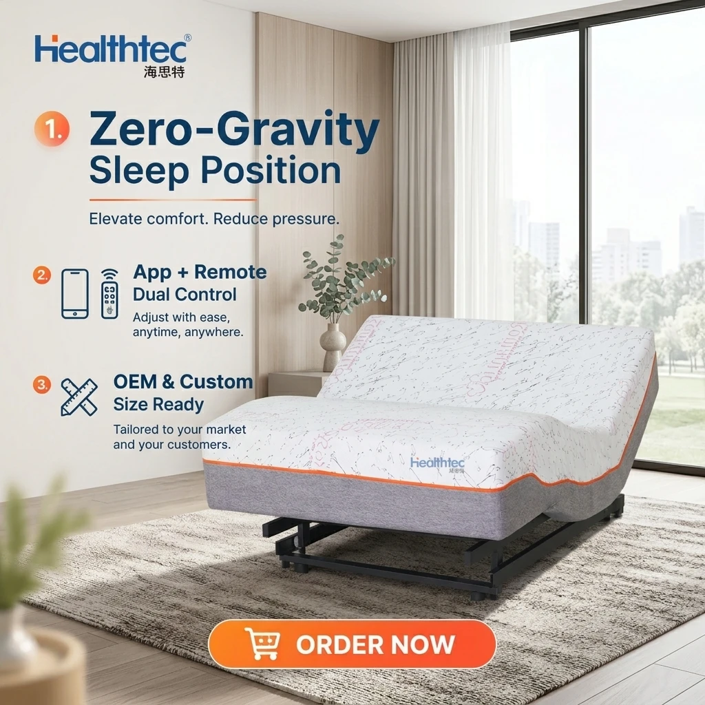 Multifunctional Smart Bed Mattress, Electric Adjustable Memory Foam Mattress, Wireless Remote Control King-size Adjustable Bed