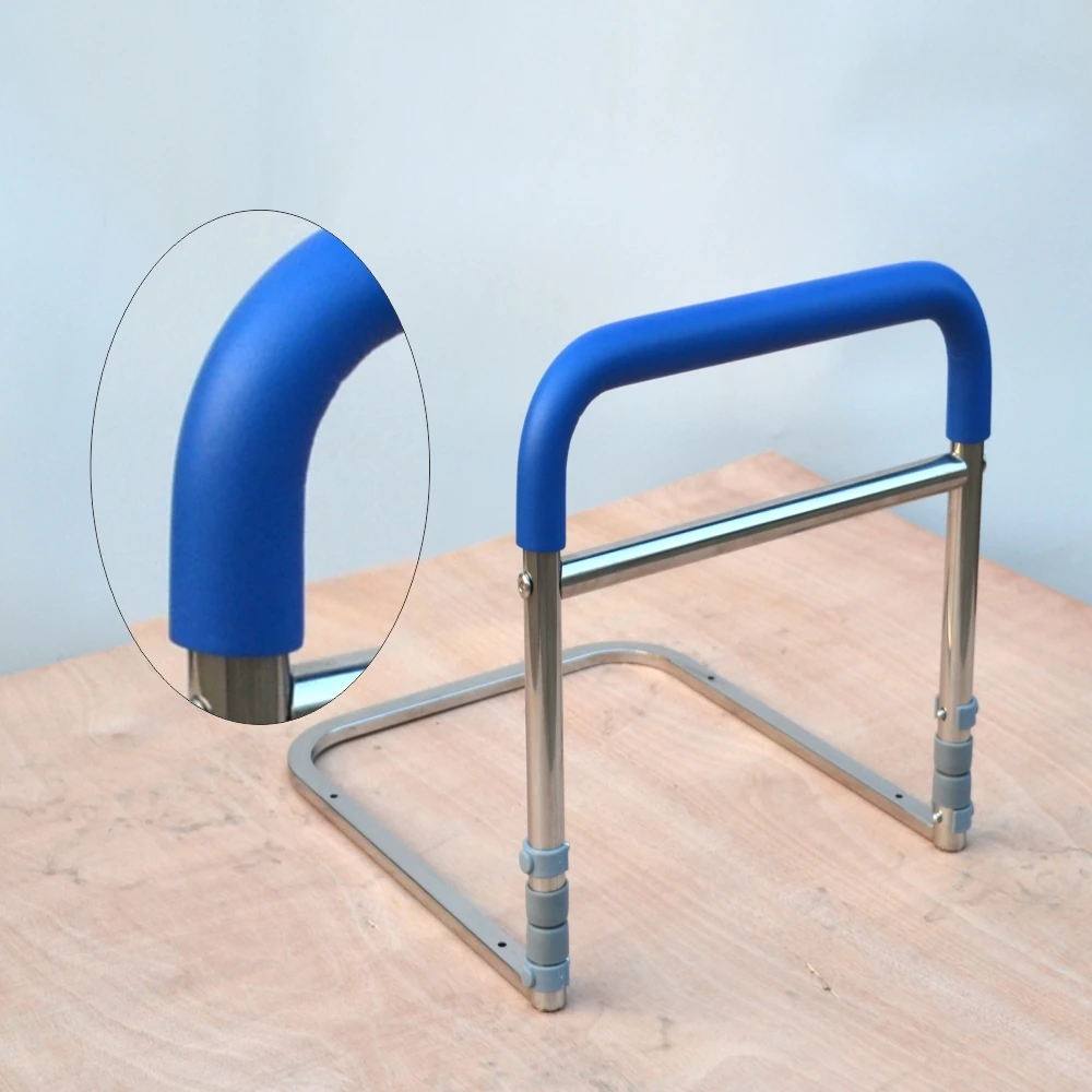 Trilho de cabeceira de aço inoxidável 304 de altura ajustável com alça macia e alça auxiliar de material antiderrapante para obter acordar