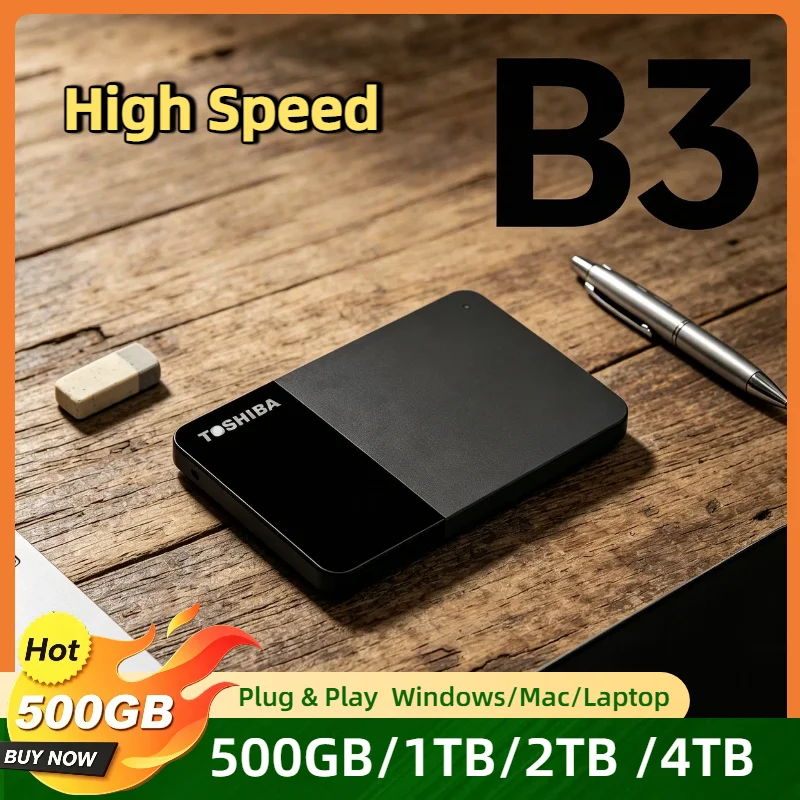 OEM For Toshiba Canvio Ready B3 4TB 2TB 1TB USB 3.0 2.5 Inch Portable External Hard Drive for Laptop Mac Android Max