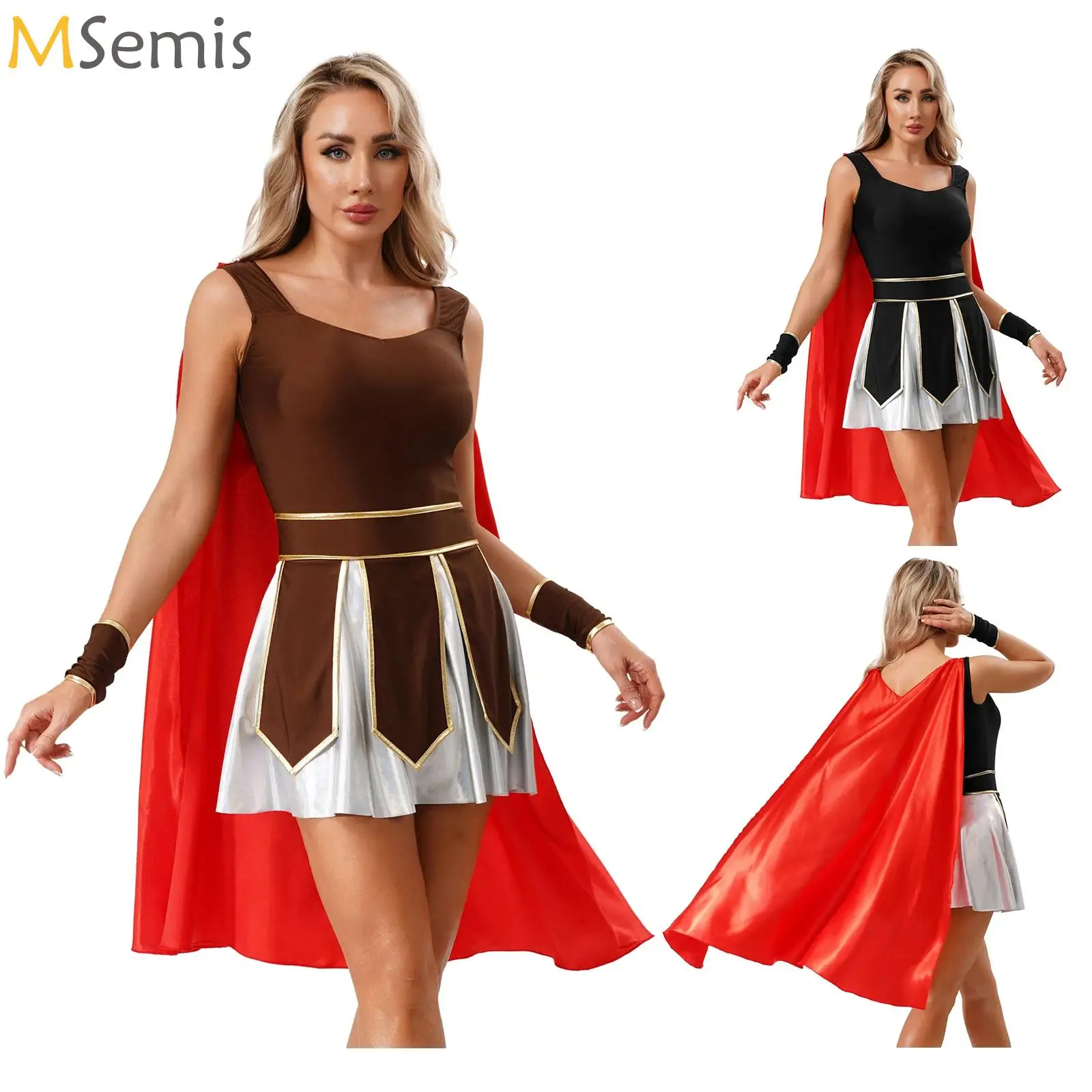 

Cosplay Ancient Greek Roman Gladiator Costume Sets Adult Women Halloween Carnival Dress Up Party Roman Solider Fancy Dress