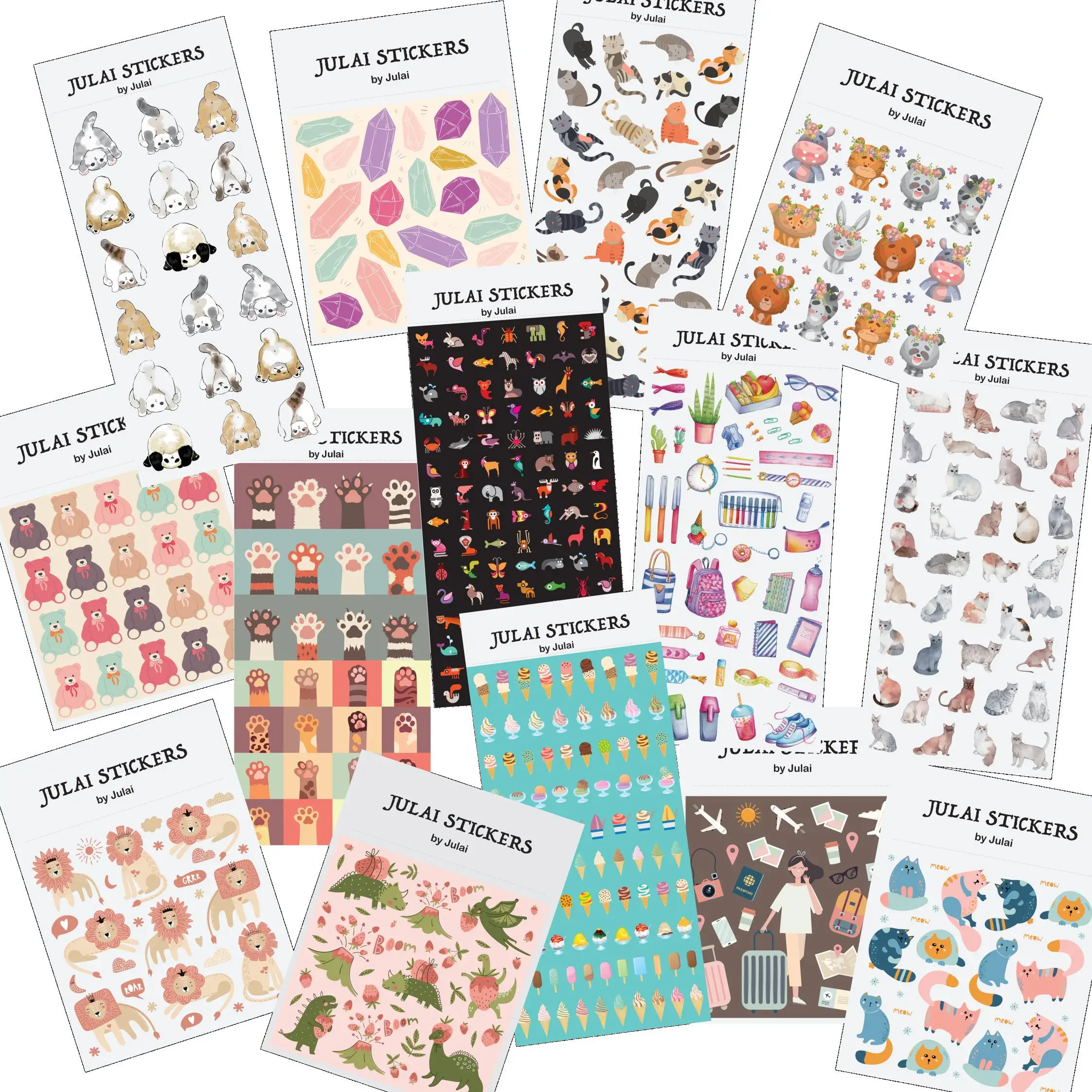 Cute Decorative stickers GEMS STATIONERY ICE CREAM ANIMALS Planner Notebook Journal Phone Diary Album Gift Decoration Stickers