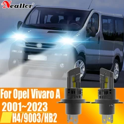 2x H4 HB2 9003 Led Headlight Canbus No Error Car Bulb High Power White Fog Light Diode Lamp 12v 55w For Opel Vivaro A 2001~2023