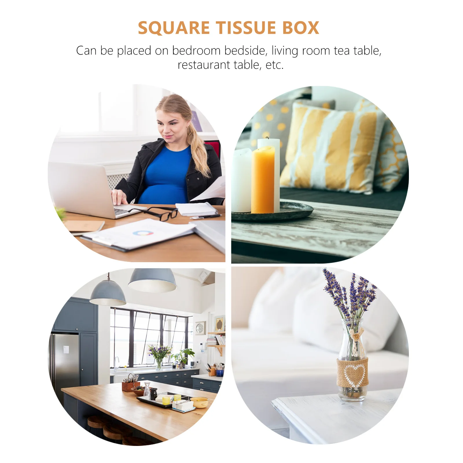 

1Pcs Simple Tissue Holder Square Napkin Box Practical Container for Table Decorative Use in Any Room Tissue Box