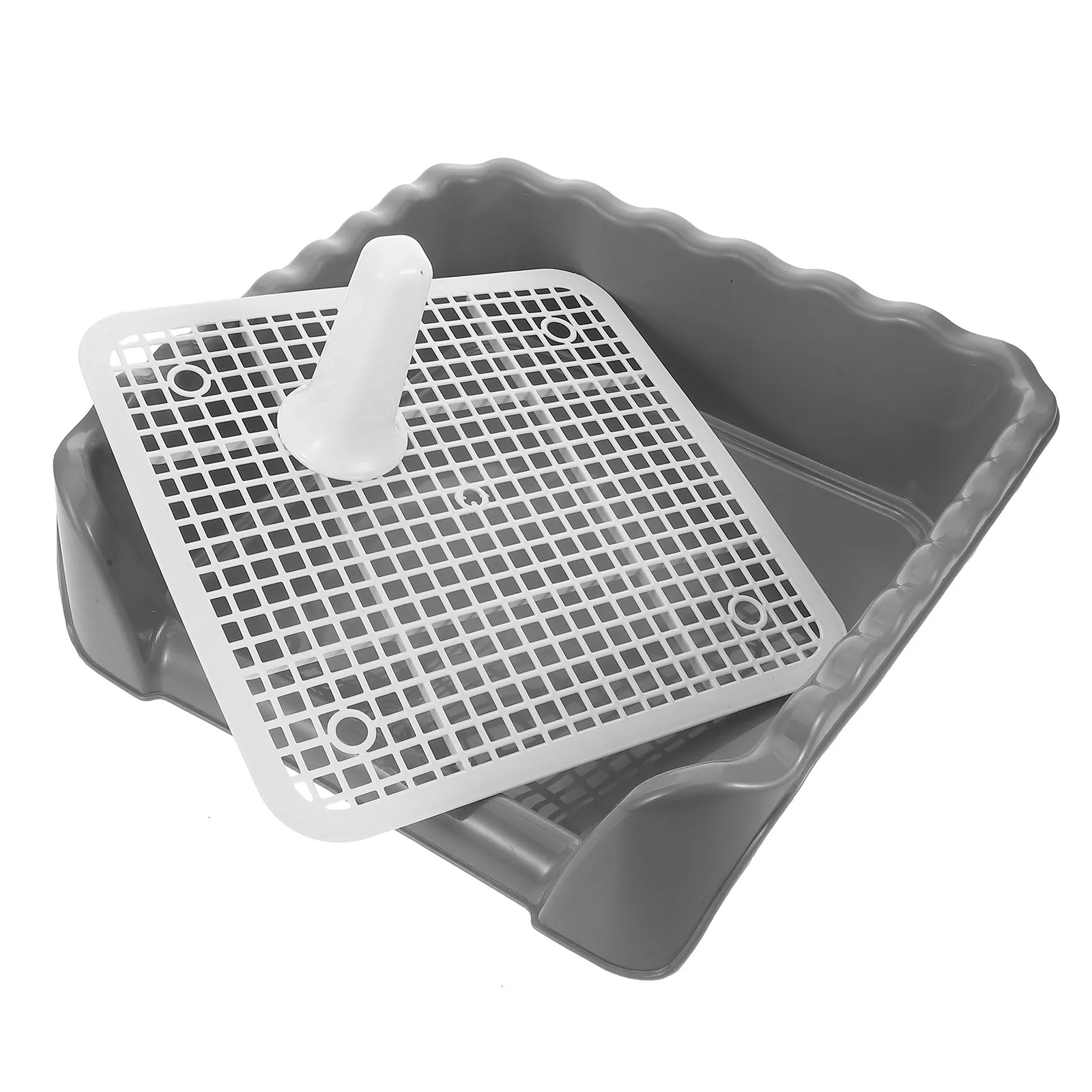 

Indoor Dog Toilet for Medium Dogs Mesh Grid Puppy Potty Training Tray with Induction Column Easy Clean Urine Pan for Home