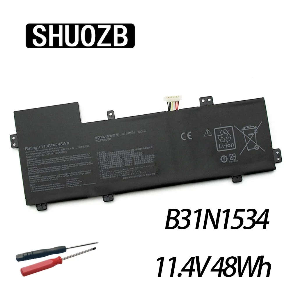 

SHUOZB B31N1534 Аккумулятор для ноутбука ASUS Zenbook UX510 UX510UW UX510UX серии UX510UW-RB71 UX510UX-1A 0B200- 02030000 11.4V 48WH