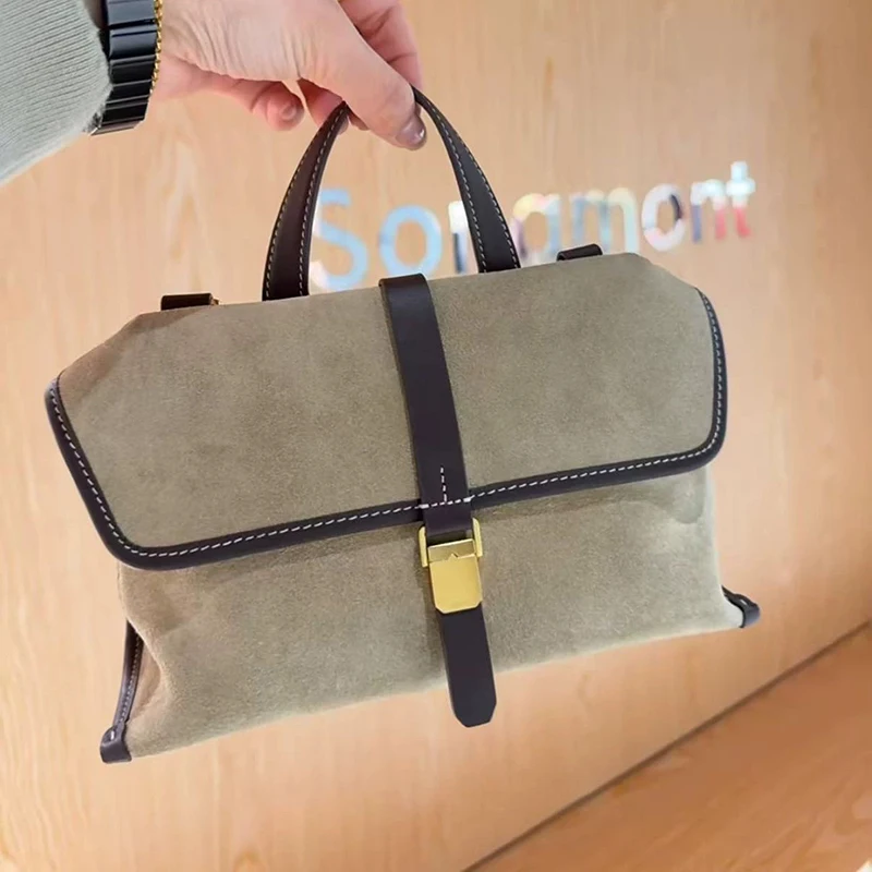 Fashionable new travel mini simple small shoulder bag commuter postman briefcase