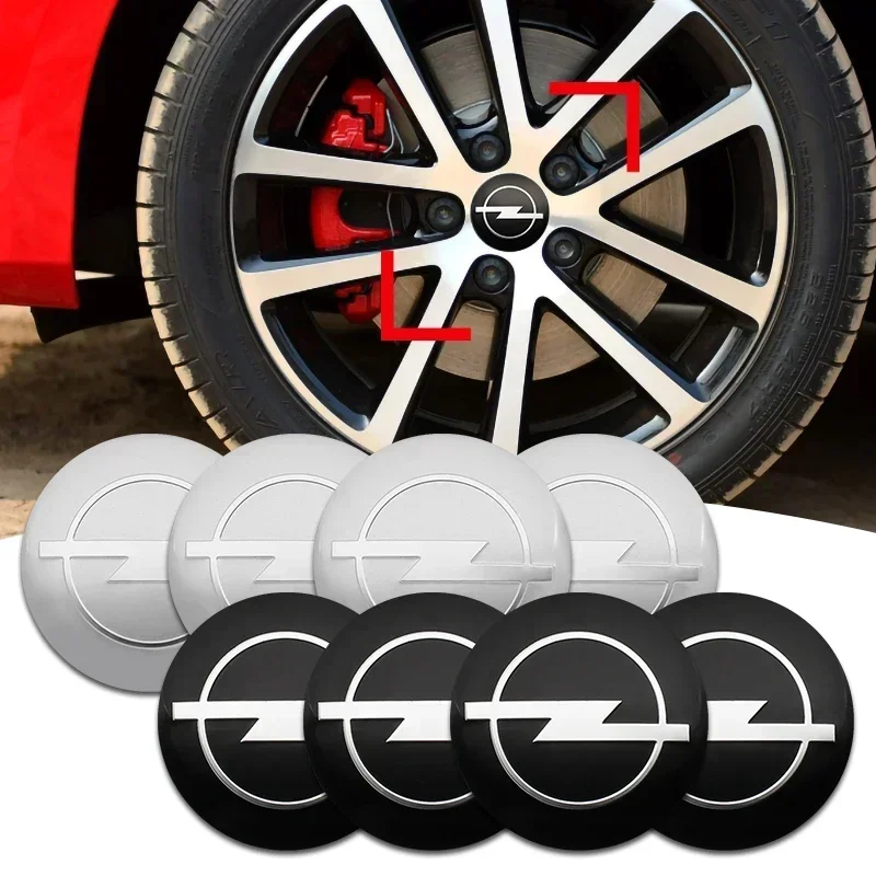 4pcs ศูนย์ล้อรถครอบคลุมป้ายสติกเกอร์สติกเกอร์สําหรับ Opel Astra Insignia Mokka Zafira Corsa Vectra Antara รถอุปกรณ์เสริม