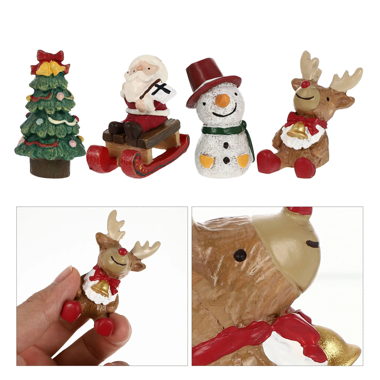 Christmas Ornaments Mini Landscaping Decor Resin Tree Xmas Reptile Tank Crafts Fish Adornment Snowman Aquarium