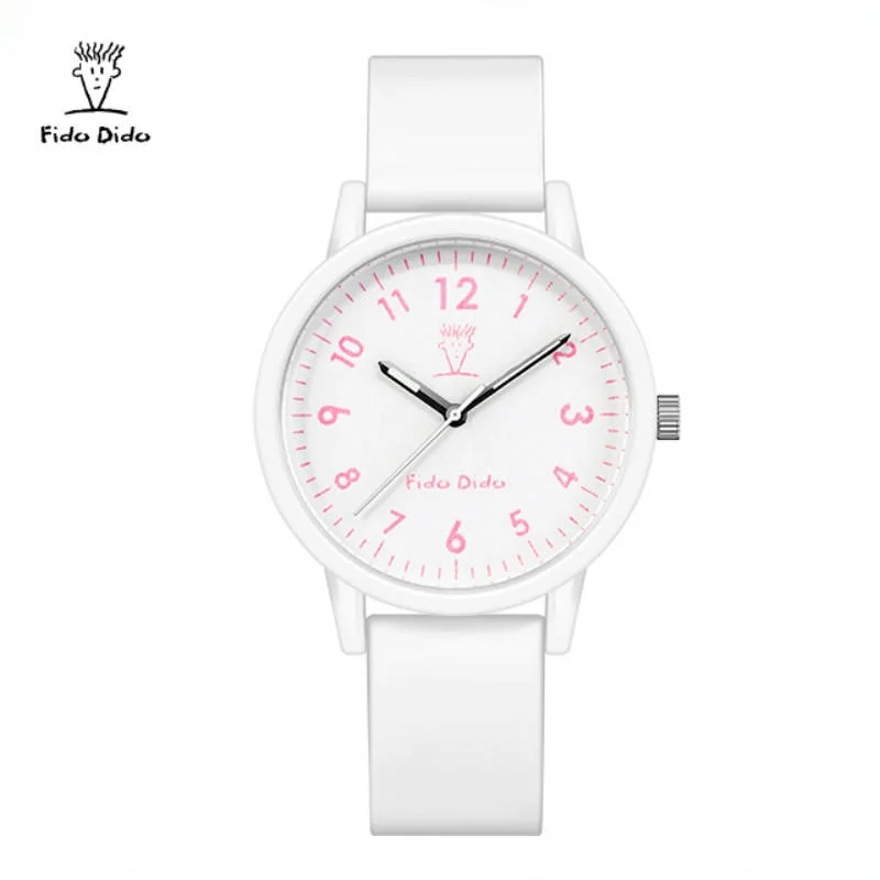 Orologi da coppia Fido Dido - Cinturino in silicone impermeabile 50M |   Quarzo luminoso |   Orologio da studente unisex |   Stile meccanico FD2368-1098