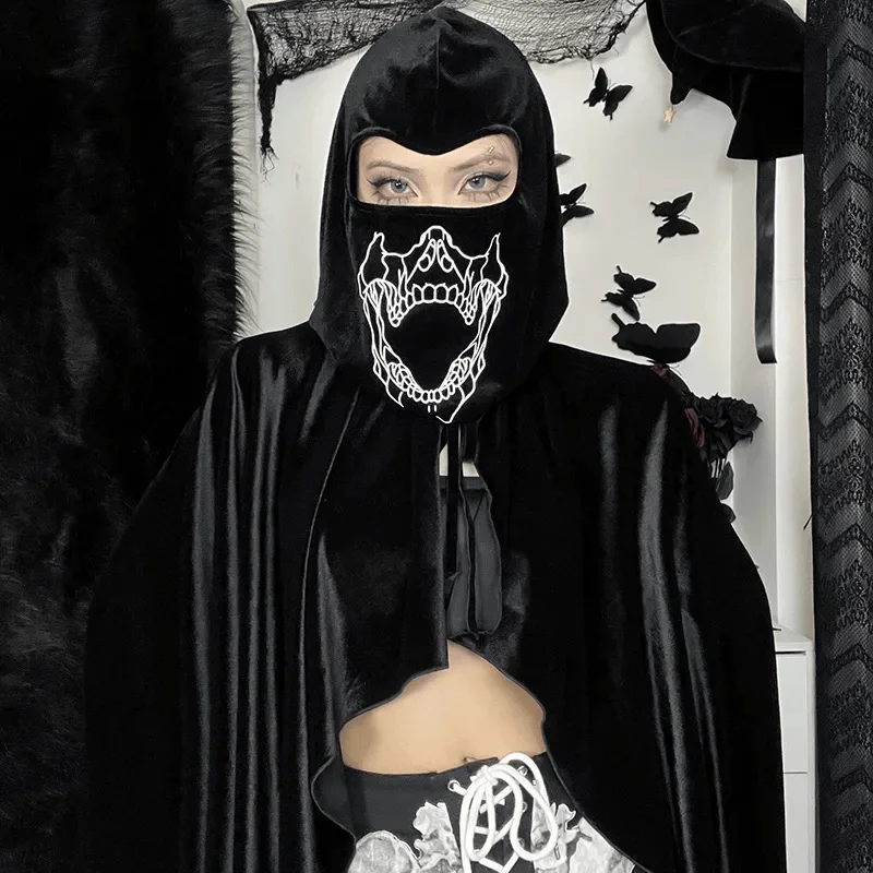 شال قصير من المخمل للنساء، زي للحفلات التنكرية، عباءة بدون أكمام بحواف متموجة، زي للهالوين والحفلات التنكرية، ملابس مسرحية أنيقة #5