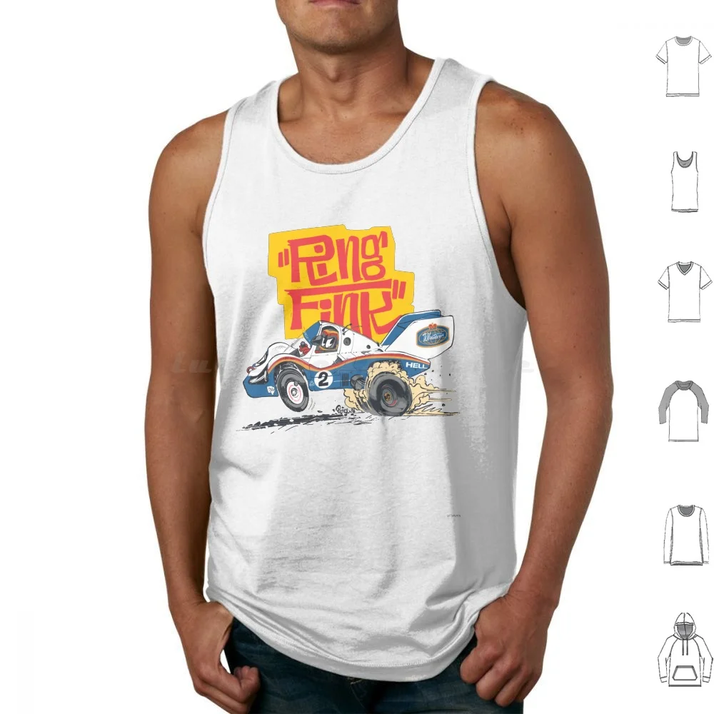 956 Bellof “Ring Fink” Tank Tops Print Cotton 956 962 Le Mans Kustom Stefan Bellof Jacky Ickx Ed Roth Big Daddy