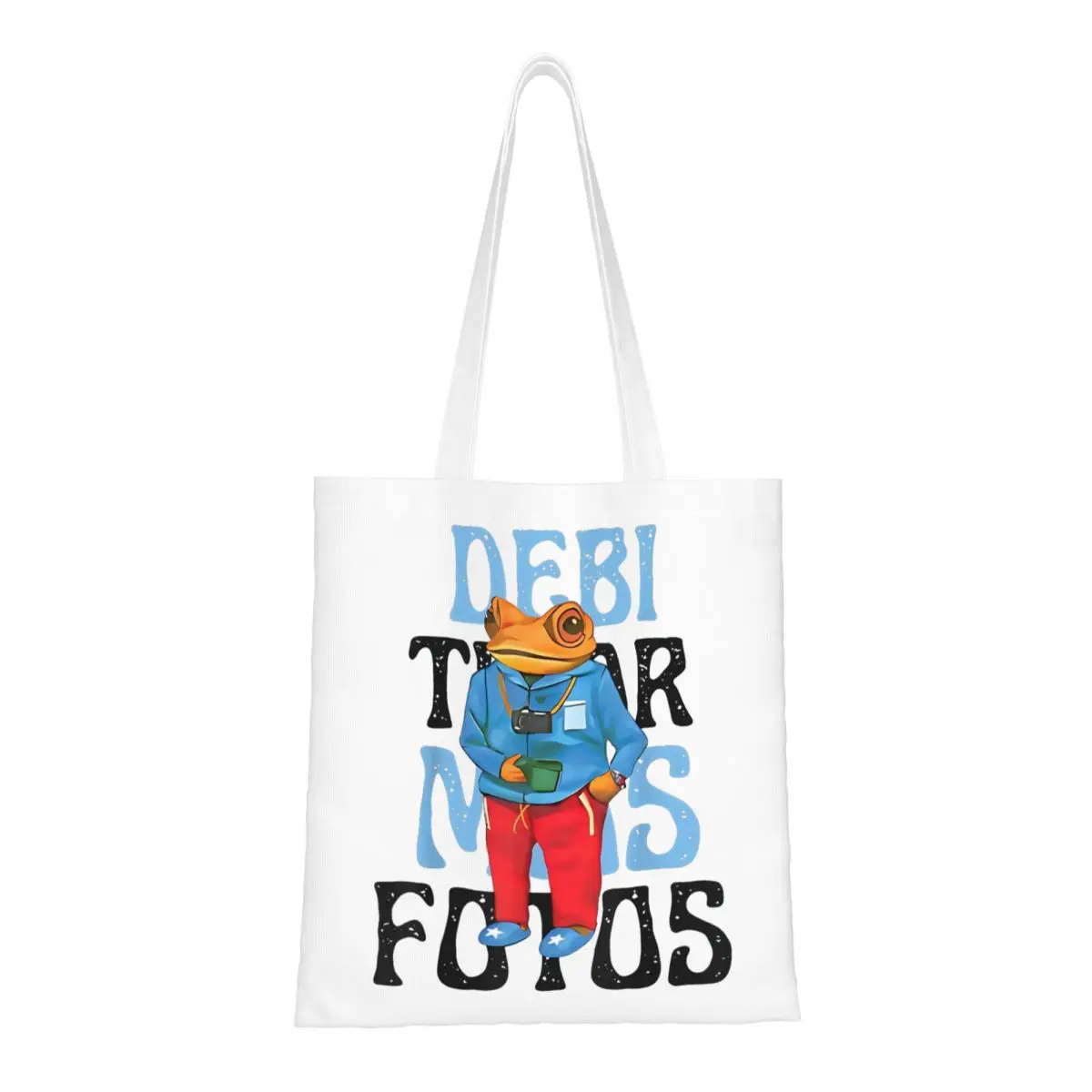 

DTMF Frog Puerto Rico Canvas Tote Handbag Bad Bunny Shoulder Bags Large Capacity Shopping Bags for Unisex