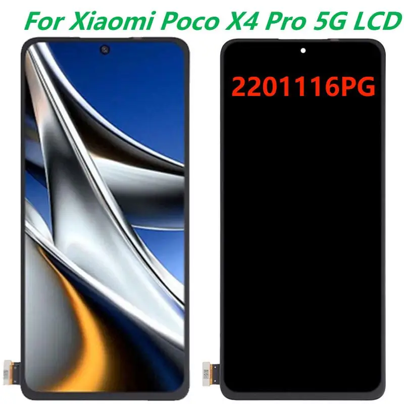 

Original AMOLED For Xiaomi Poco X4 Pro 5G LCD Display With Frame 6.67” Poco X4 Pro 5G 201116PG Touch Screen Digitizer Assembly