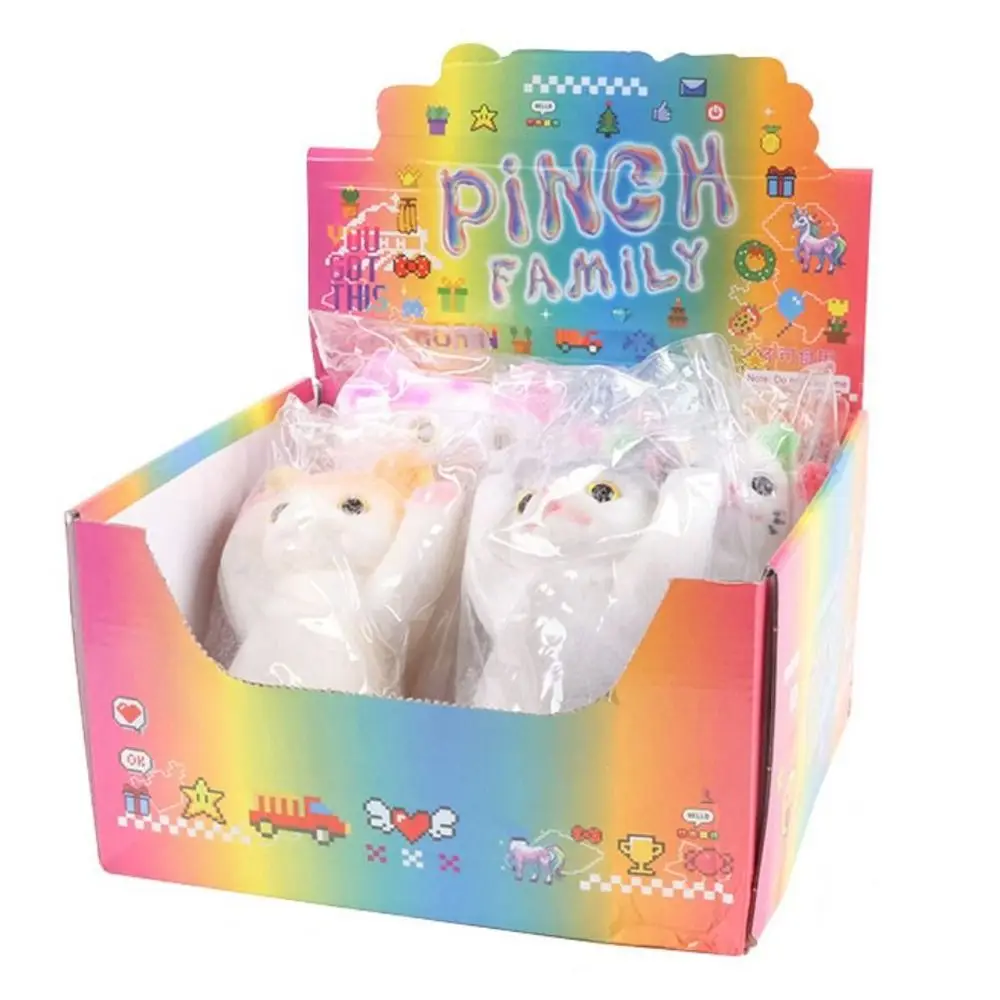 Boneca de gato de recuperação lenta, brinquedo de apertar, desenho animado, simulação colorida, brinquedos de apertar, animal macio, gato, brinquedo sensorial