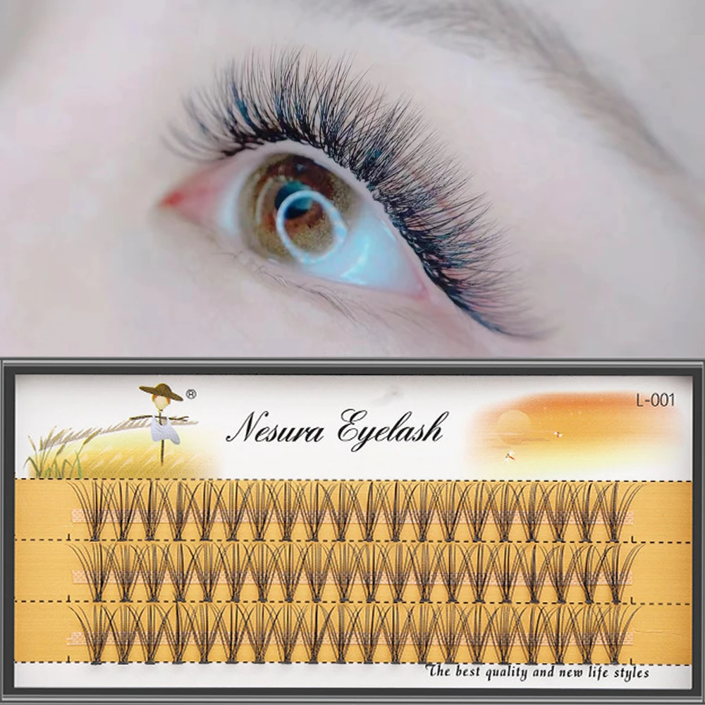 

10D Mink Eyelash 1 Box/60 Bundles Natural Eyelash Extension 3D Russian individual Cluster Makeup Tool False eyelashes Wholesale