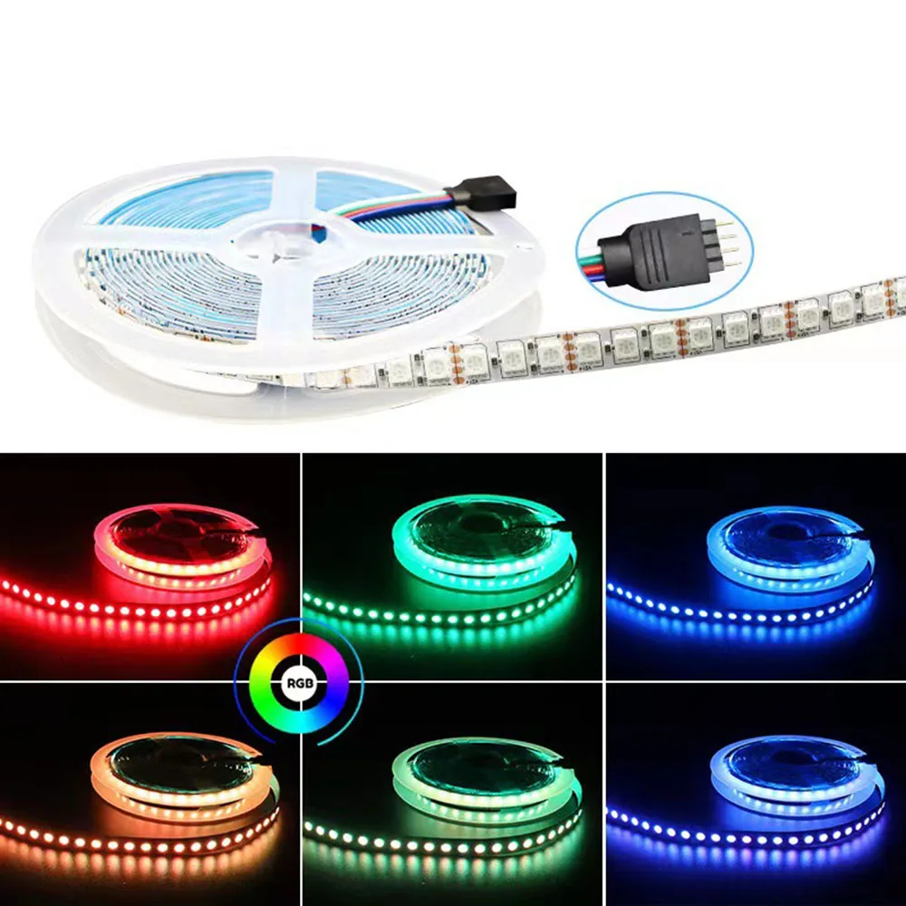 유연한 RGB LED 스트립 라이트 5050, SMD 30 60 96 120LED/M IP20 IP65 방수, 6mm 10mm LED 테이프, DC 5V, 12V, 24V