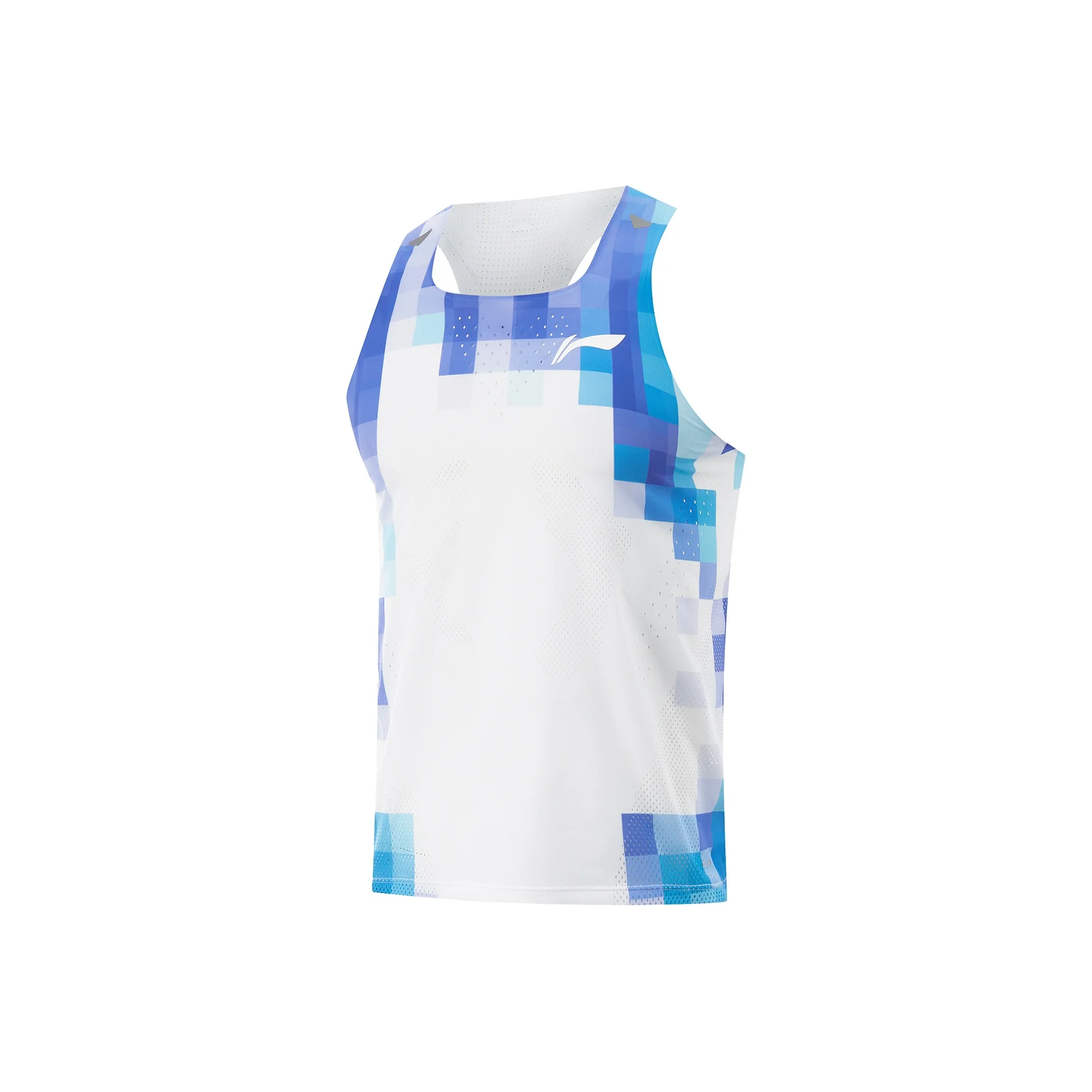 Li Ning Running Collection Running Tank Top Men's Standard White/Fluorescent Star Purple/Island Blue Full Print AAYV007-2