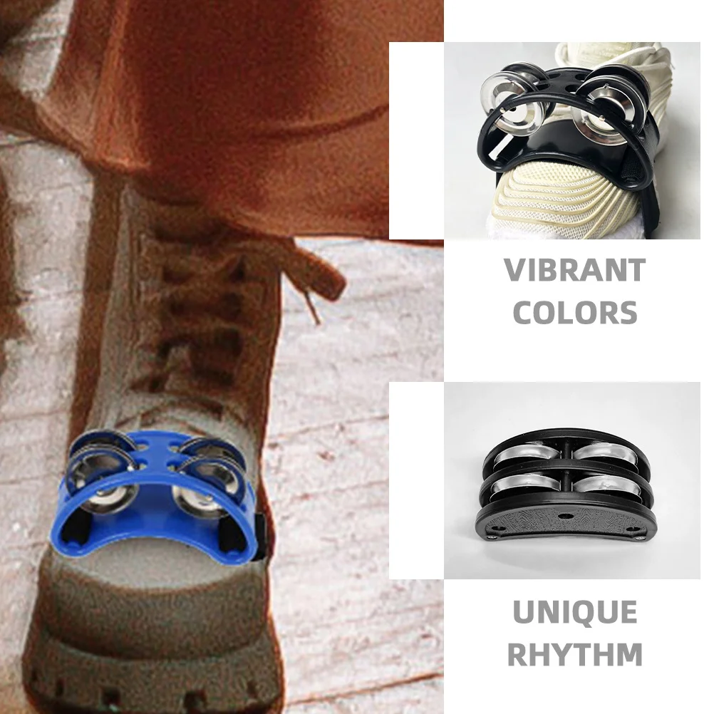 

3 Pairs Sticking Bells Foot Shaking Tambourines Percussion Handheld Mountable Symbal Hihat Instruments for Adults