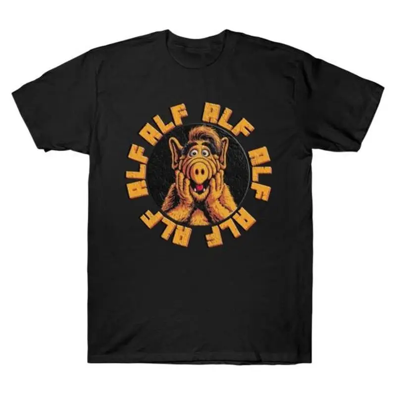 Funny ALF Alien Life Form T‑Shirt Gordon Shumway Melmac 80s Retro TV Show Graphic Print Unisex Short Sleeve Gift Idea Streetwear