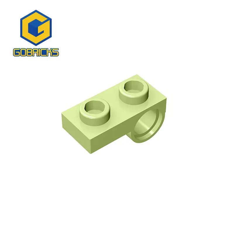 Gobricks piastra in mattoni da 10 pezzi modificata 1x2 con foro per perno sul fondo compatibile con lego 18677 28809 pezzi di giocattoli per bambini