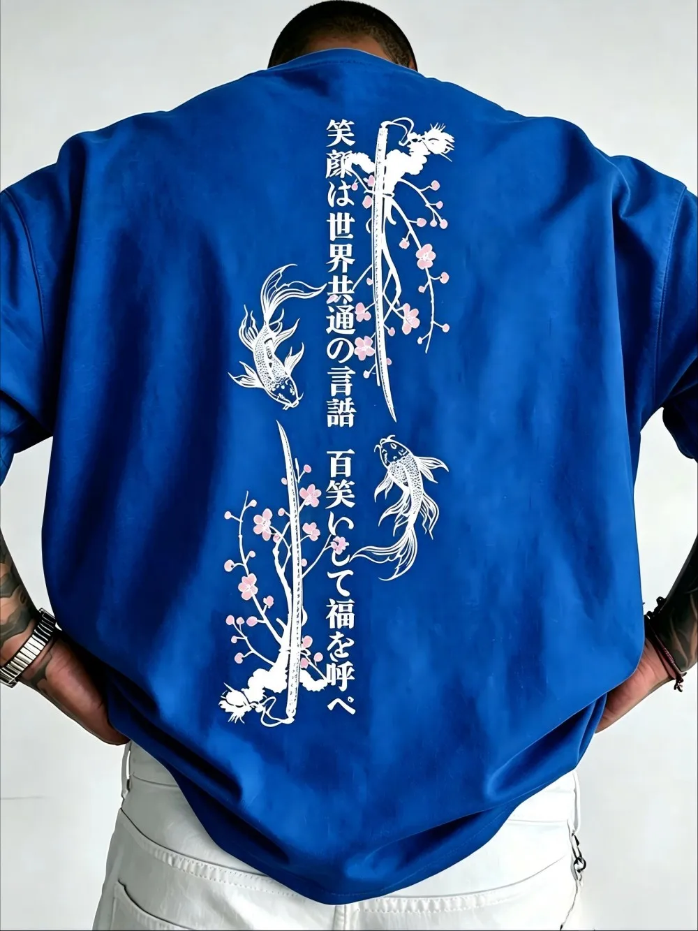 Hot Selling American Men's Summer Koi Ink Letter Print micro Elastic Breathable Round Neck T-Shirt Outdoor Urban Casual Top