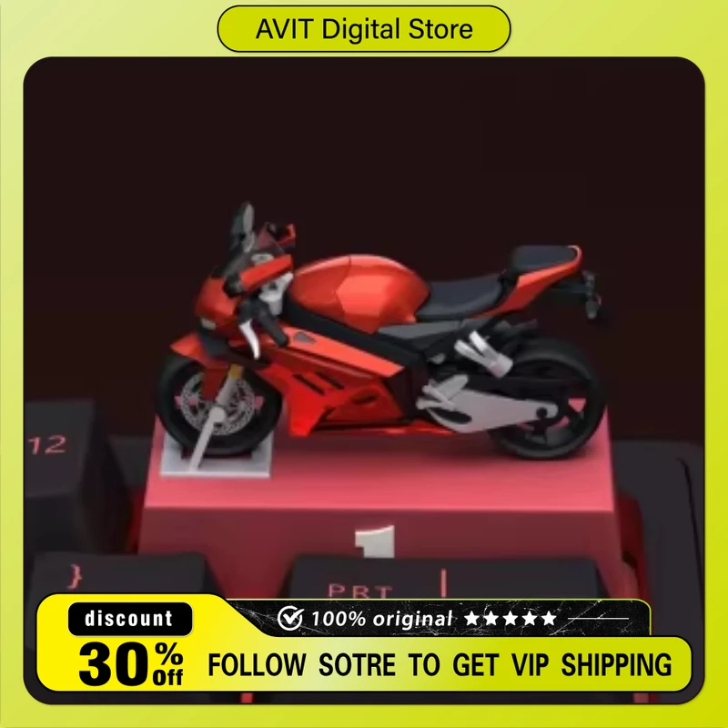 

Кастомный 3D-кейкап ZXMOTO 820RR WSBK Champion из смолы для мотоциклетных гонок, для переключателей Cherry MX, красно-черный, китайский ESC