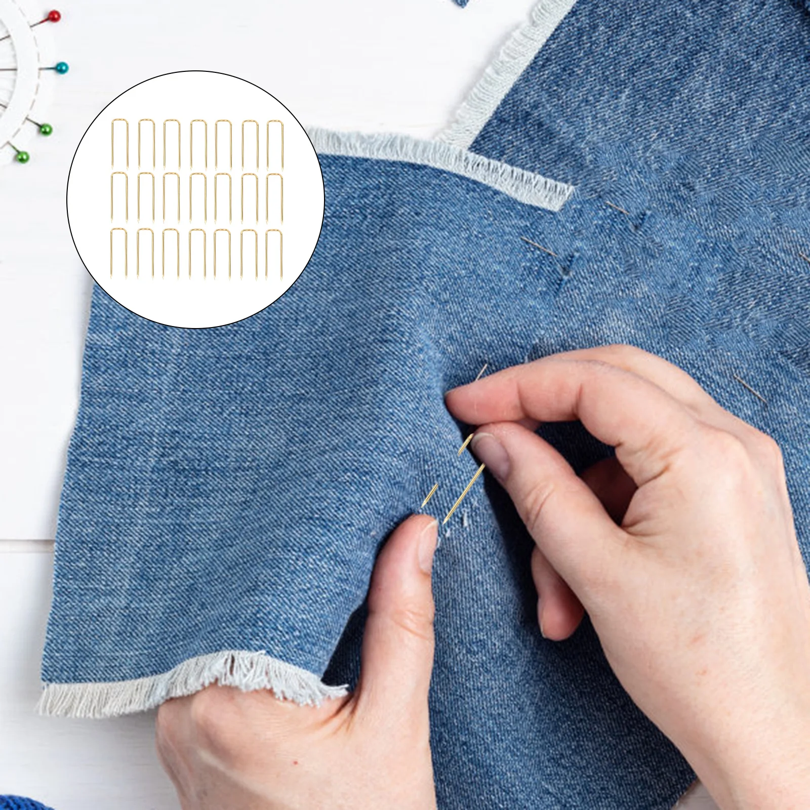 

100Pcs U Shaped Craft Pins Stainless Steel Fabric Fixing Pins for Quilting Jewelry Display Home Sewing Precision Alignment Tools