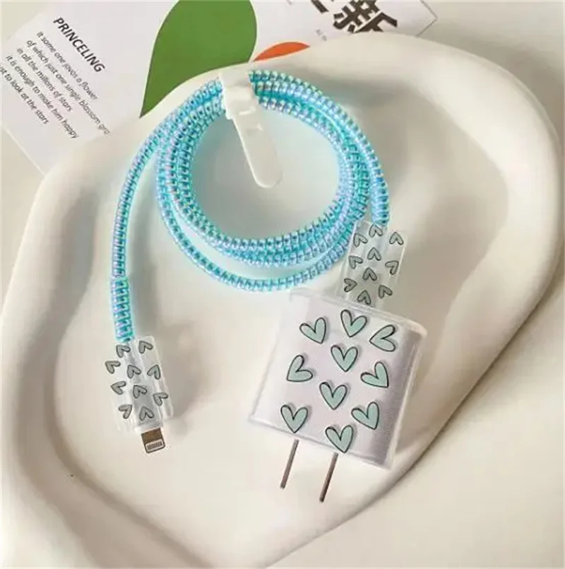 Anti-break 4 IN 1 Charging Cable Protector Sleeve Cord Winder For iPhone 11-17 18W 20W Fast Charger Protective Case Cable Cover