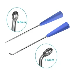 Bone Curette Curved Stainless Steel Bone Spoon Tools with Teeth Orthopedic Instrument Two Types pet