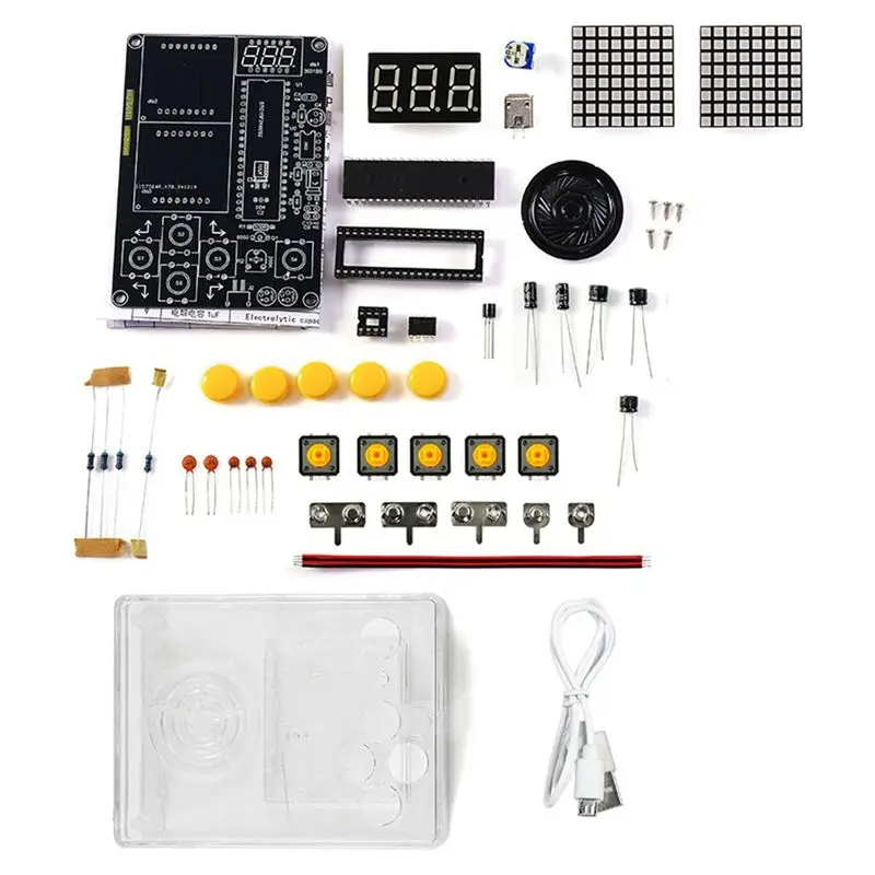 A72Z Mini Pixel Game Console Pixel Game Console Production Electronic Soldering Production Kit Clear Shell