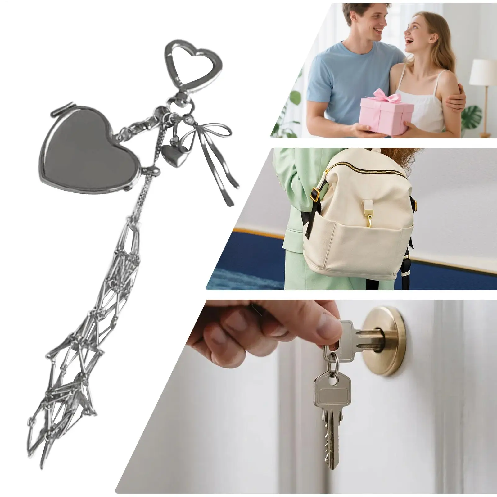 リップグロスオーガナイザー リップクリームキーリング収納 ミラー付き 旅行用 コンパクト口紅収納用品 妻ガールフレンド用