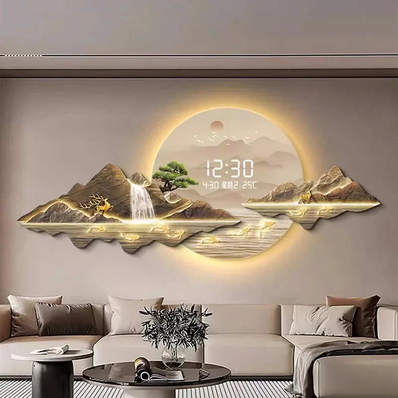 Art Mural Wall Clocks Digital Luxury Led Interior Large Modern Aesthetic Wall Watch Creative Reloj De Pared Home Decoration