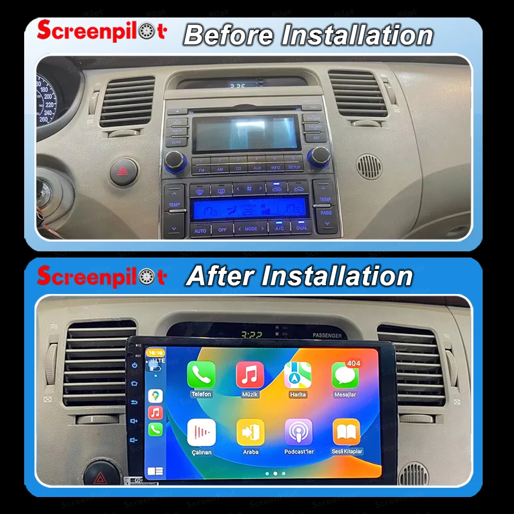 Android 16Carplay Auto Car Radio For Hyundai Azera Grandeur TG 2005 -2011 WIFI GPS Navigation Multimedia Player No 2din 5G HDR