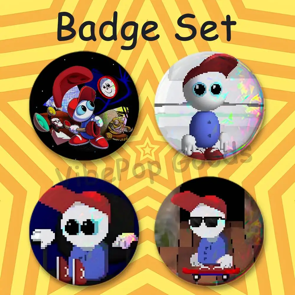 E-Endacopia Game 25mm Badge 4-Piece Set Mini Pill Baji Kawaii Collectibles Creative Button Pin for Ita-Bag