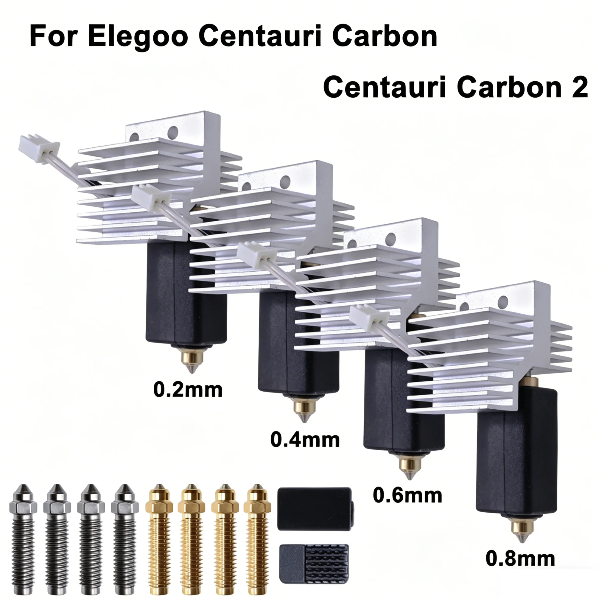 

Комплект сборного экструдера-хотэнда 0.2/0.4/0.6/0.8 мм для Centauri Carbon/CC2, сопло из закаленной стали для печатающей головки Centauri Carbon 2