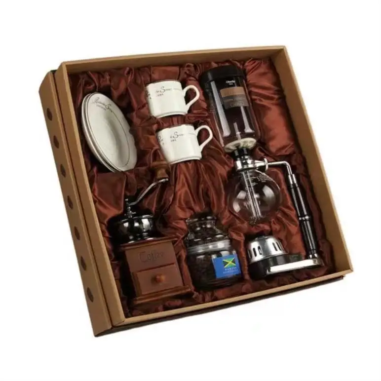 Hand-made Coffee Maker Gift Set Accessories With Timer Pour Over Kettle Server Paper Filter