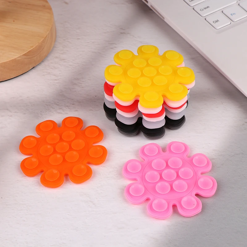 Anti-Slip Mobile Phone Stand; Sunflower Shaped Silicone Sucker with Portable Mount