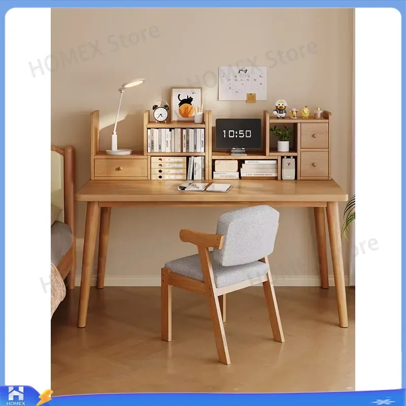 Solid Wood Computer Desk Small Space Saving Wall Mounted Table Home Office Study Writing Desk for Bedroom Apartment Adult