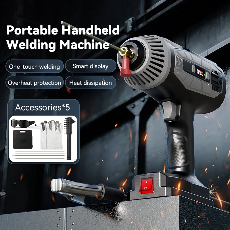 8000W Upgraded Portable Electric Welder, 110V Handheld Welder with IGBT Inverter 5-Step Variable Current Adjustment, ARC Portable Welding Gun, Electric Welding Machine Kit, Surprise Birthday Gifts for Husband, Christmas Gift for Father Dad Men