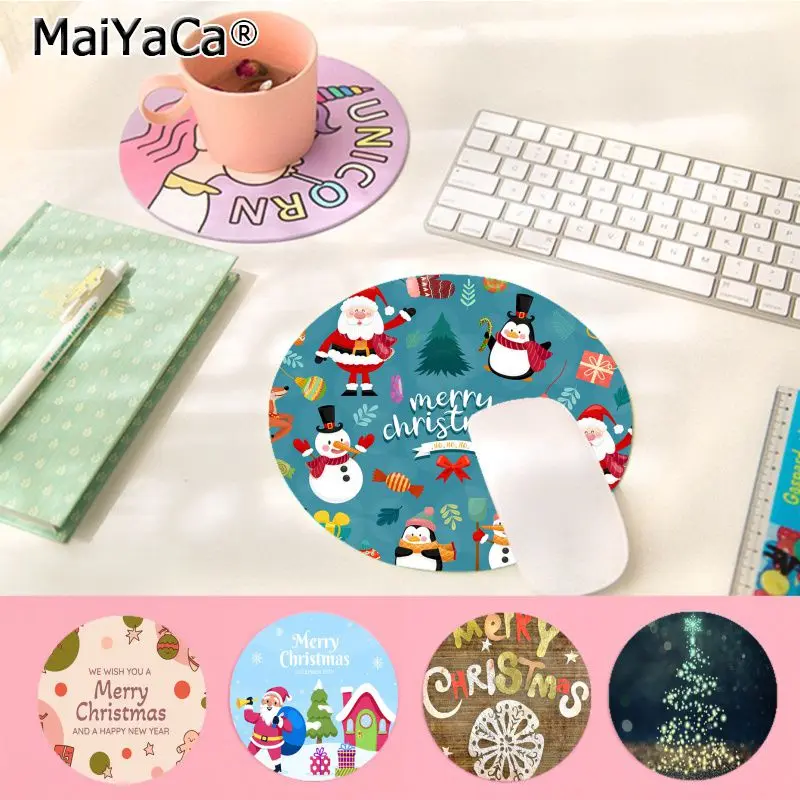 

Christmas Mousepad Round Custom Skin Office Computer Desk Mat Table Keyboard Big Mouse Pad Laptop Cushion Non-slip Office Desk