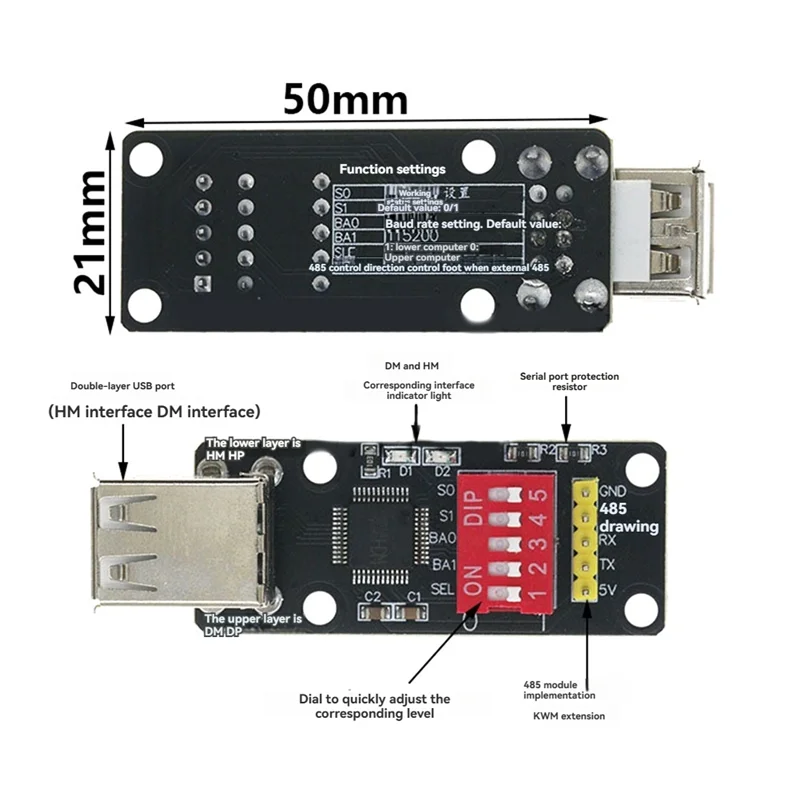Ch9350 Module HID Keyboard Mouse To Serial Port Virtual Keyboard Scanning To Serial Port USB 12Mbps