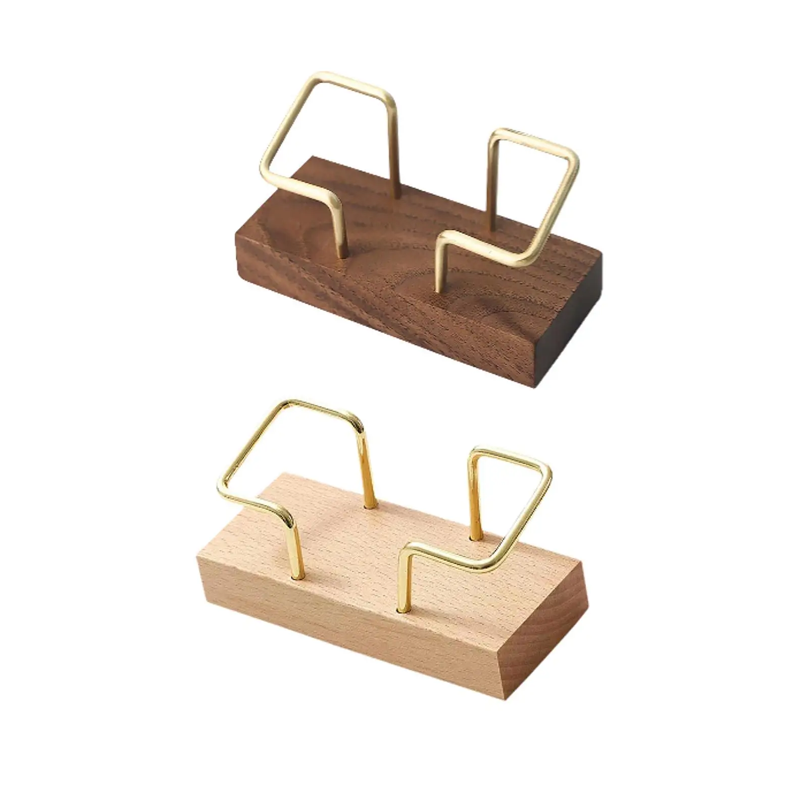 

Desktop Wood Business Card Holder Tabletop Display Stand for Business Negotiations 4.3x2inch