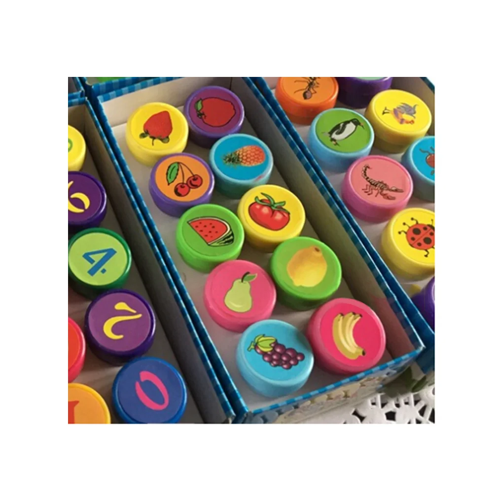 10 Pcs Assorted Stampers Toys Rubber Cute Self Inking for Students Kids Goodie Bags