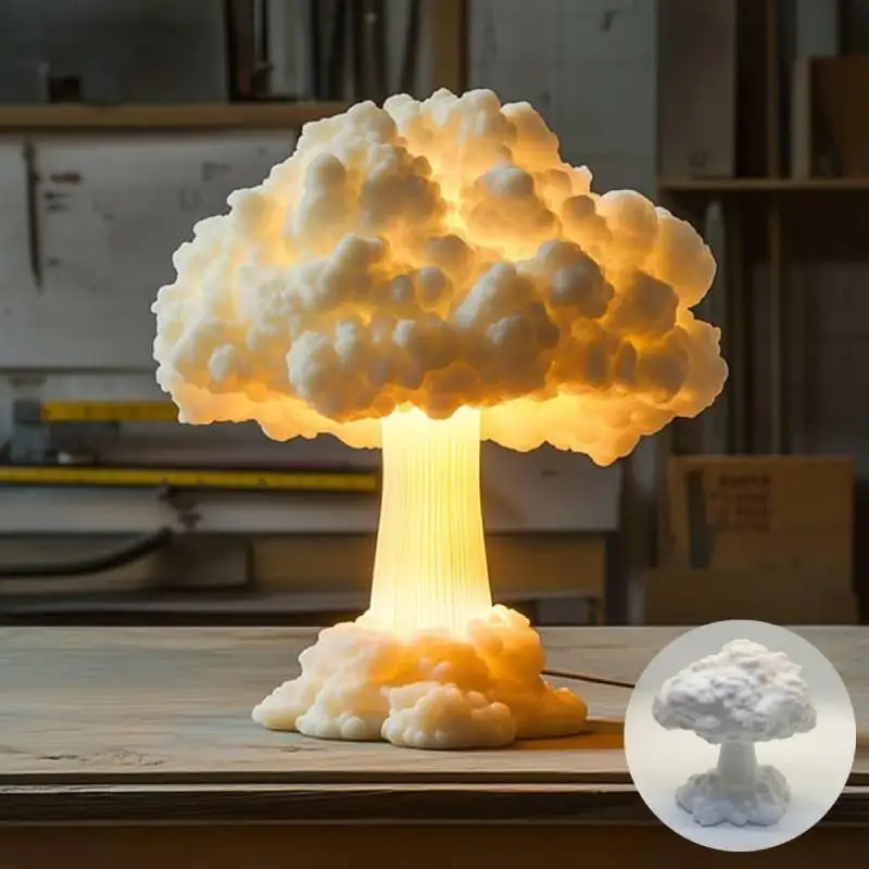 Candeeiro de mesa explosão de nuvem de cogumelo 3D Único LED Lâmpada criativa ao lado da lâmpada para quarto Mesa Decoração de casa