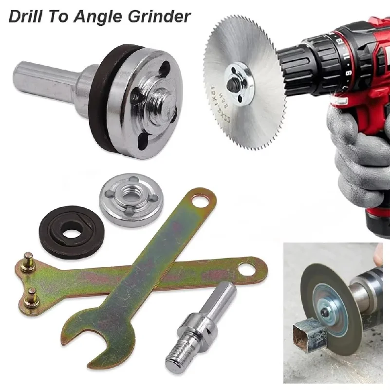 1Set10mm Electric Drill Conversion Angle Grinder Set Metal Connecting Rod for Cutting Disc Polishing Wheel Handle Holder
