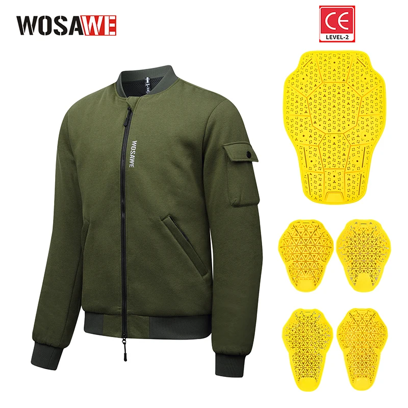 

WOSAWE зимняя мотоциклетная куртка для верховой езды, повседневная куртка с защитой от падения, мотоциклетный спортивный топ с защитным снаряжением CE для мужчин и женщин