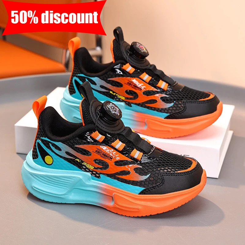 

Childrens Sports Shoes Summer New Mesh Comfortable Fashionable Casual Shoes Boys School Cushioned Racing Training Running Shoes